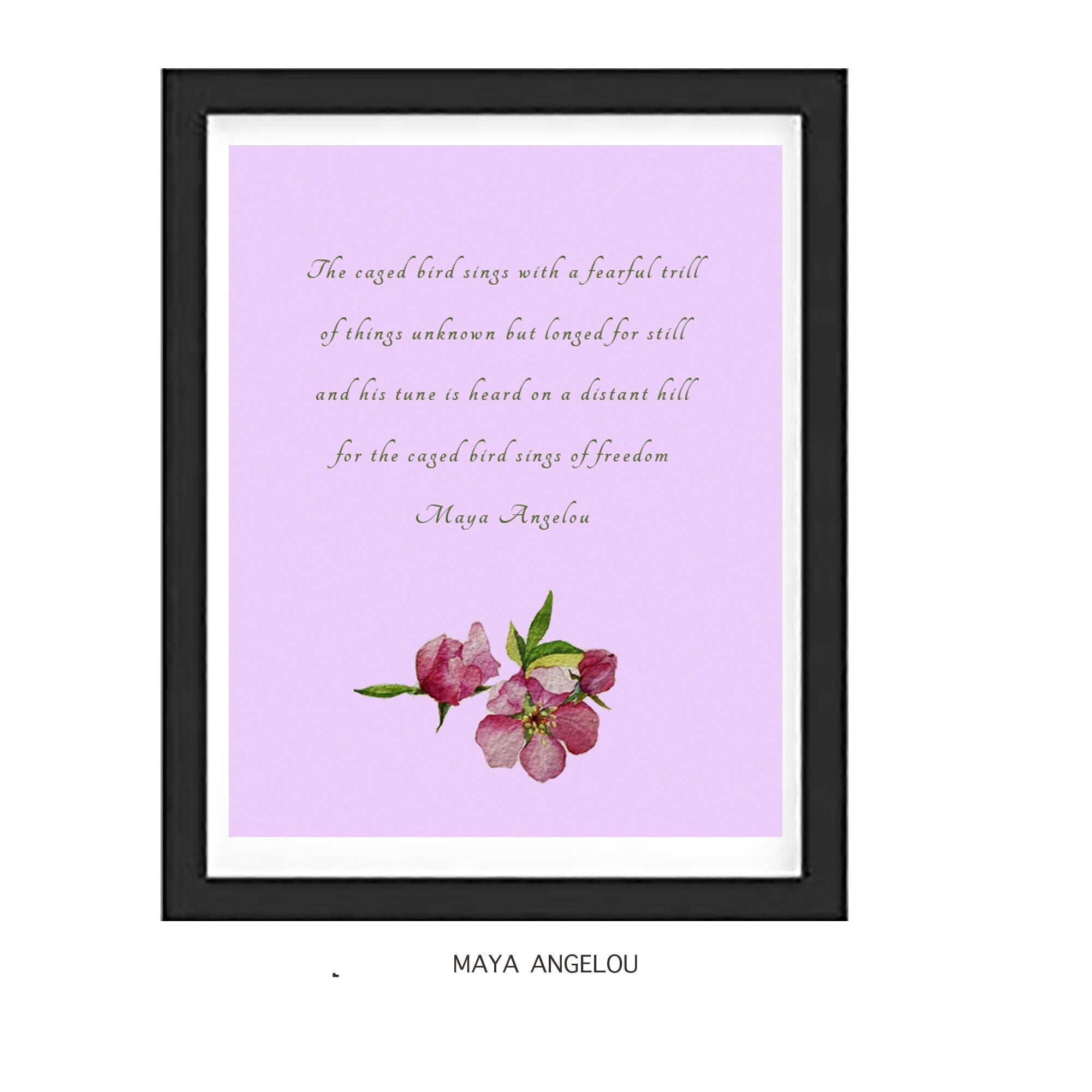 Maya Angelou Loiseau En Cage Chante Citation De Poesie Etsy Canada