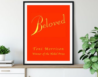 TONI MORRISON BELOVED Wall Art-Book Cover Framed and Unframed 3 Sizes Wall Art- Valentine&#39;s Day
