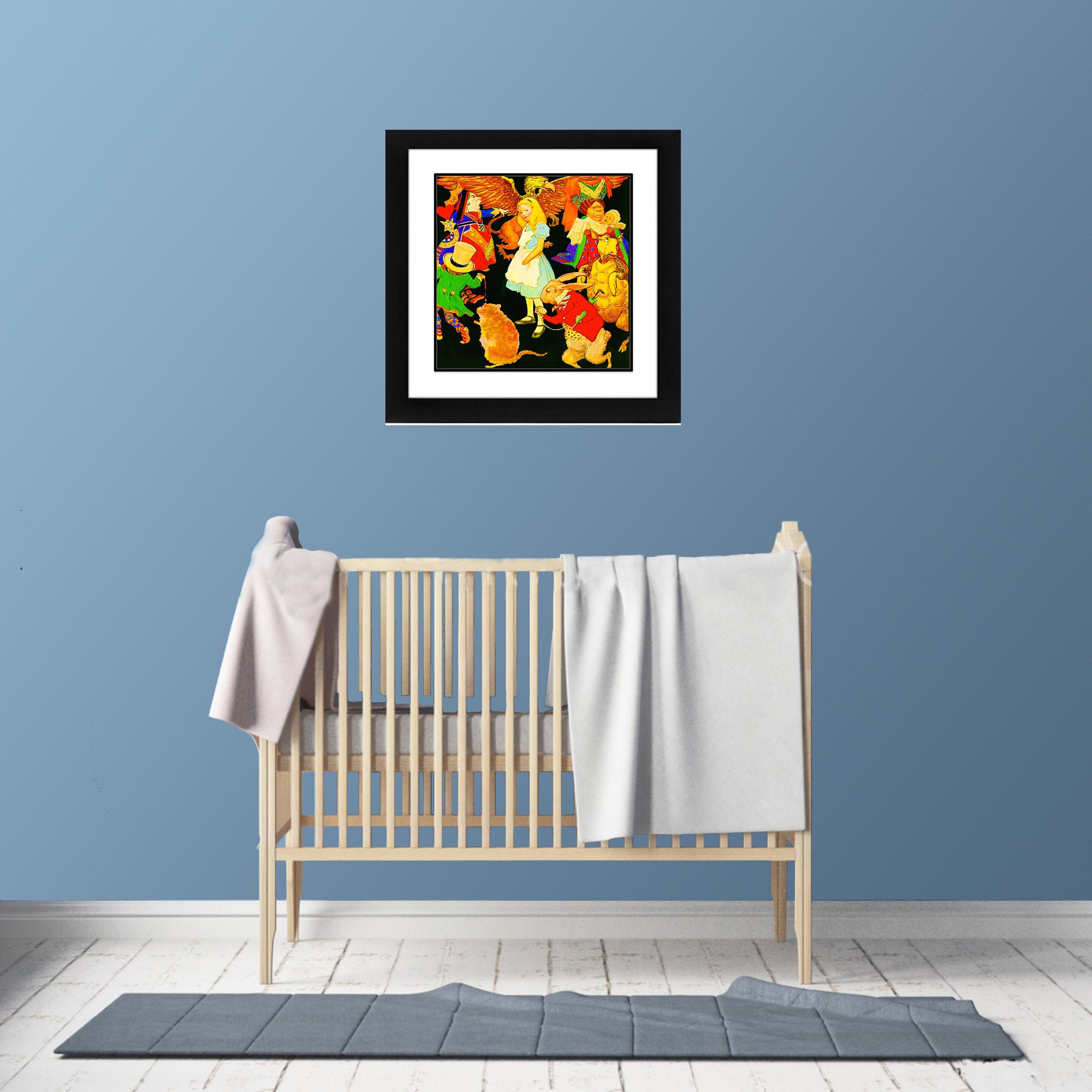 ALICE in WONDERLAND Vintage Gorgeous Colors FRAMED Nursery Wall Art 2 ...