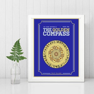 GOLDEN COMPASS Wall Art Golden Compass Framed Print-His Dark Materials-Philip Pullman-Illustration