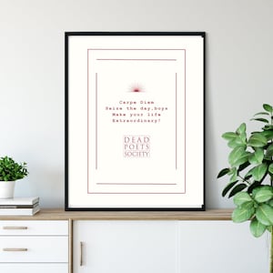 FRAMED DEAD POETS Society Print Quote Carpe Diem Seize The Day Literary Art