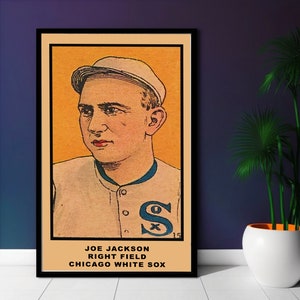 Carta da baseball vintage di SHOELESS JOE JACKSON 1919 Chicago White Sox