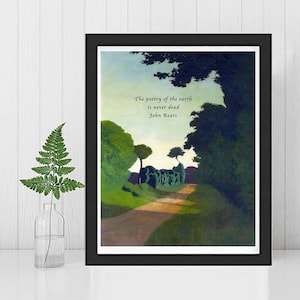KEATS FRAMED Print- Poetry of the Earth is Never Dead-John Keats Art Print-Keats Poster-John Keats Poetry-John Keats Quotes-Nature