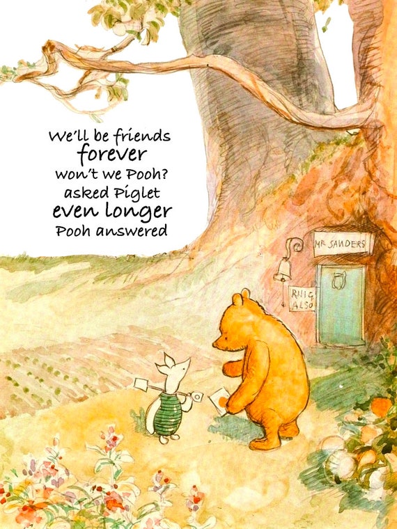 WINNIE THE POOH and Piglet- Friends Forever-framed Print-best
