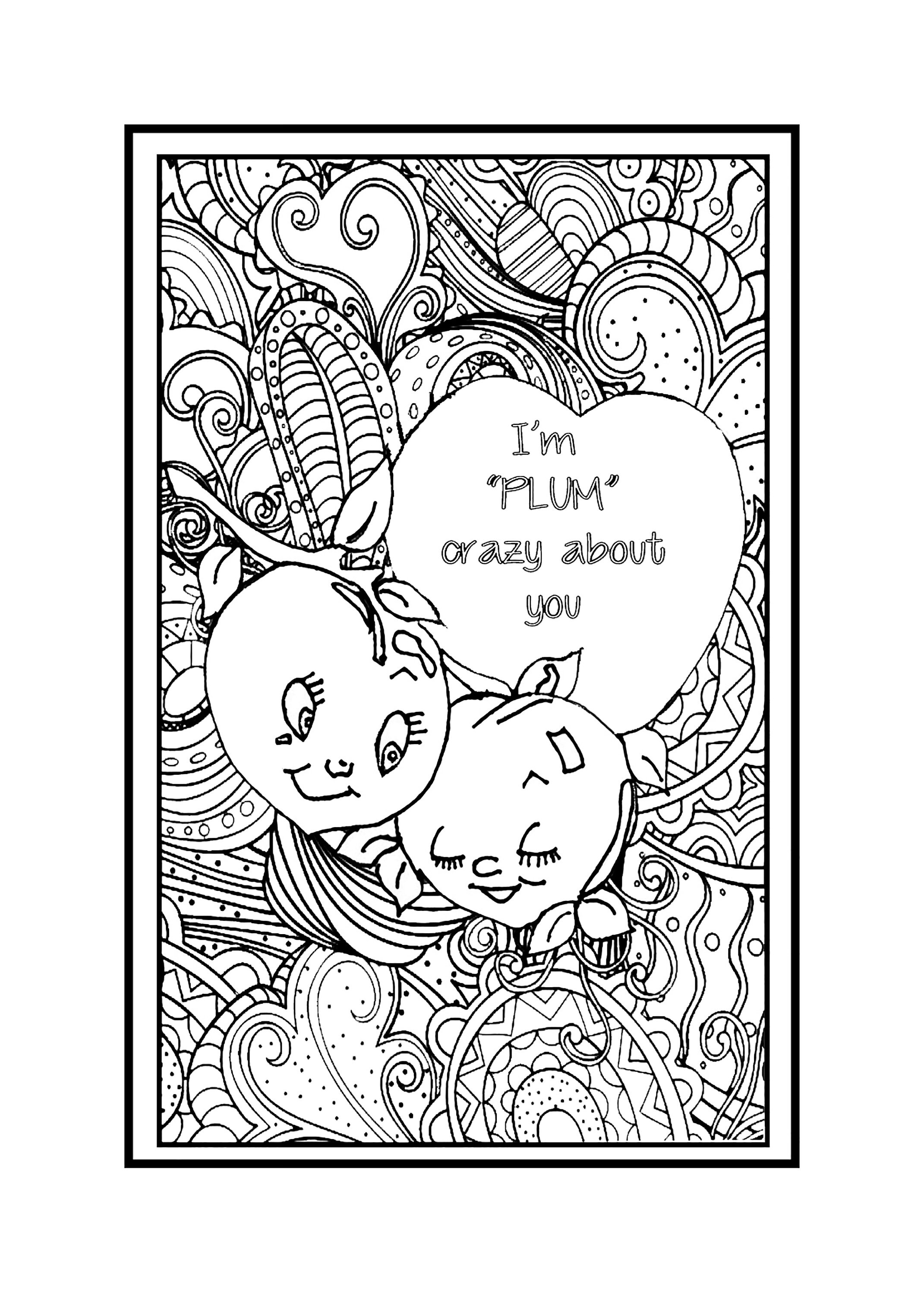 ADULT COLORING VALENTINES Printable - Etsy