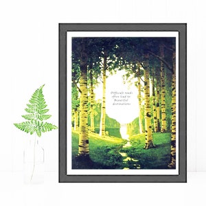 Cita motivacional impresa enmarcada - Caminos difíciles - Destinos hermosos - Zig Ziglar - Enmarcada