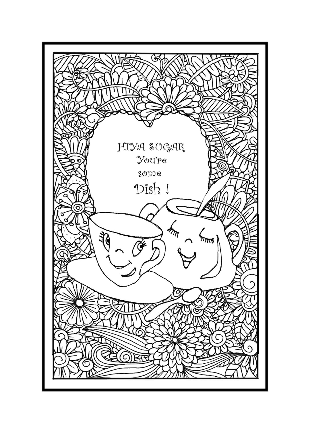 ADULT COLORING VALENTINES Printable - Etsy
