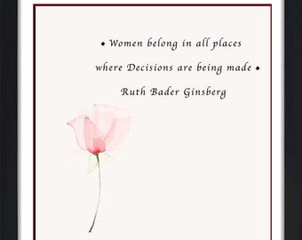 WOMEN BELONG In All Places Where Decisions Are Being Made Greatness Celebrating Women Equal Rights Framed Ruth Bader Ginsburg