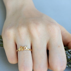 Personalized name ring - Keepsake Jewelry in Sterling Silver- Bridesmaid Gift- Stackable Name Ring - MOTHER GIFT - Christmas Gift