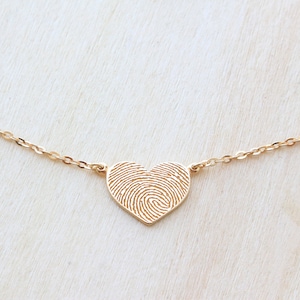 Personalized Fingerprint Heart Necklace - Sterling Silver Handwriting Necklace - Keepsake Jewelry - Memorial Gifts for Mom - Christmas Gifts