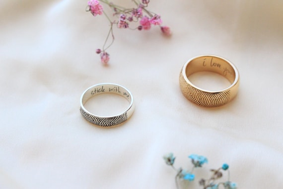 Lot De Bagues "Empreintes Digitales" En Argent Sterling, Or 24k Et Or Rose - Neuves