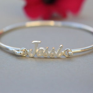 Personalized name bracelet - Keepsake Jewelry in Sterling Silver- Bridesmaid Gift - Initials Bracelet - MOTHER GIFT - Christmas Gift