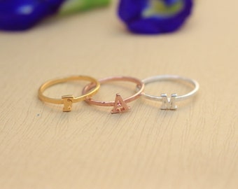 Personalized Initial Ring: Sterling Silver, Gold, Rose Gold