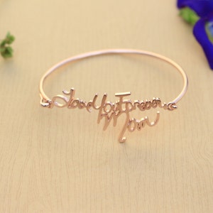 Memorial Bangle - Personalized Handwriting Bangle - Signature bracelet - Handwriting Bracelet - Bridesmaid Gift - Mother&#39;s Day Gift