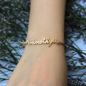 Memorial Signature Bangle - Personalized Handwriting Bangle - Signature bracelet - Bridesmaid Gift- Mother&#39;s Day Gift - Valentine Gift