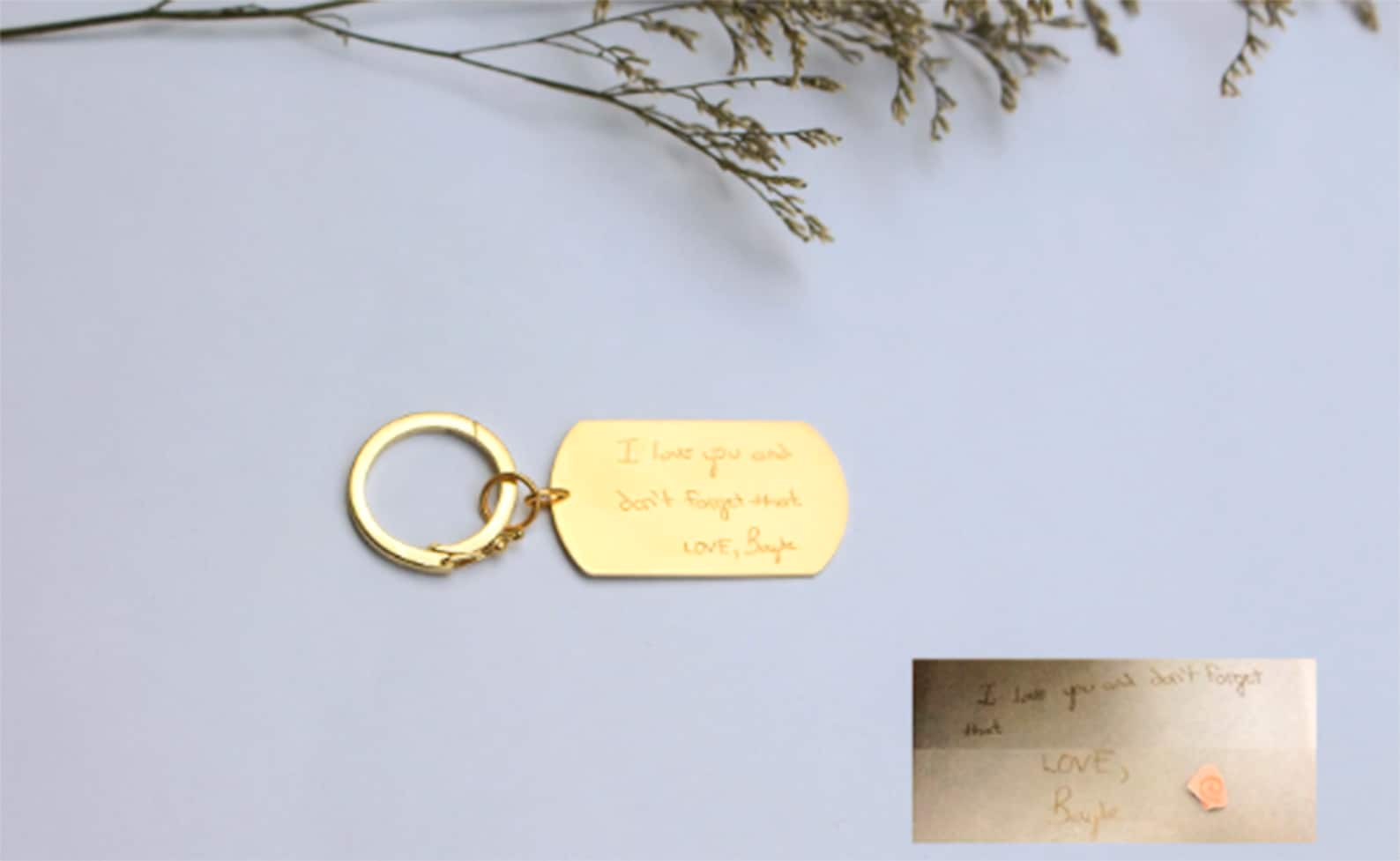 Memorial Signature Keychain Handwriting Keychain Engraved - Etsy