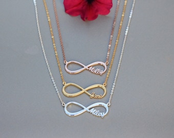 Personalized Infinity Necklace - Eternity Necklace in Sterling Silver - Promise Necklace - Silver Necklace - Christmas Gift