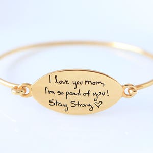 Actual Kid's Drawing Bracelet Personalized Signature Bracelet Memorial Jewelry Handwriting Bracelet Mother's Gift Christmas Gift image 3