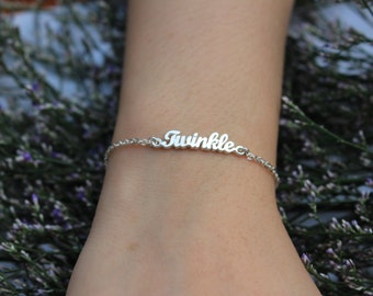 Personalisierte Sterling Silber Name Armband - Individuelle Charme