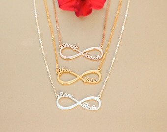 Personalized Infinity Necklace in Sterling Silver - Promise Necklace - Silver Necklace - Christmas Gift - Mother's Day Gift