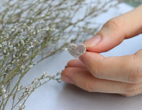 Fingerprint on sale heart ring