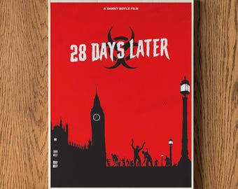 28 Days Later Movie Print Art, Horror Film Poster Wall Decor, Zombie Apocalypse Gift, Cult Classic Home Decoration