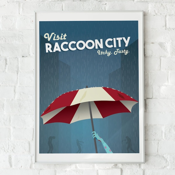 Resident Evil Umbrella Wall Print, Raccoon City Home Decor, Minimal Print