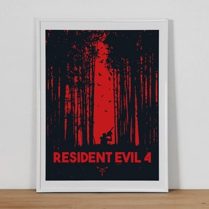 Resident Evil 4 Print, Minimal Video Game Art