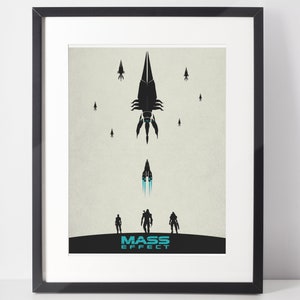 Mass Effect Wall Poster, Video Game Decor, Games Room Art, Science Fiction Decor, Video Game Print