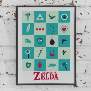 Zelda-afdrukillustratie - Nintendo-wanddecoratie, Legend of Zelda Art, videogamekunst voor gamers, Nintendo-poster