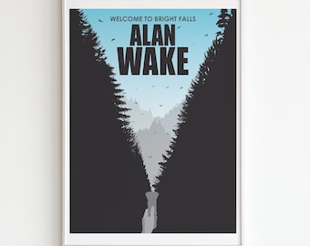 Alan Wake Minimalist Home Decor, Video Game Art Print