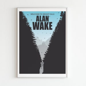 Alan Wake minimalistische kunstprint - woondecoratie voor gamers, videogamekunst aan de muur, uniek cadeau voor Alan Wake-fans