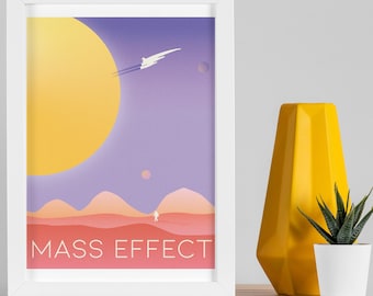 Mass Effect Wall Print - Video Game Decor for Gamers - Sci-Fi Art for Game Rooms & Bedrooms - Geeky Gift for Fans