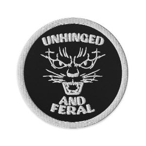 Unhinged & Feral Embroidered Patches – Unique Animal-Inspired Iron-On or Sew-On Badge for Jackets, Bags, Hats, DIY Crafting