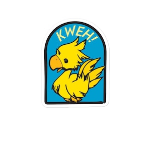 KWEH! Final Fantasy Chocobo Gaming Stickers, Durable Vinyl, Sticker for Laptops, Water Bottles, and More