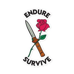 Endure & Survive Last of Us Stickers, Durable Vinyl Waterproof, High Opacity Adhesive Vinyl for Laptops, Water Bottles, and More