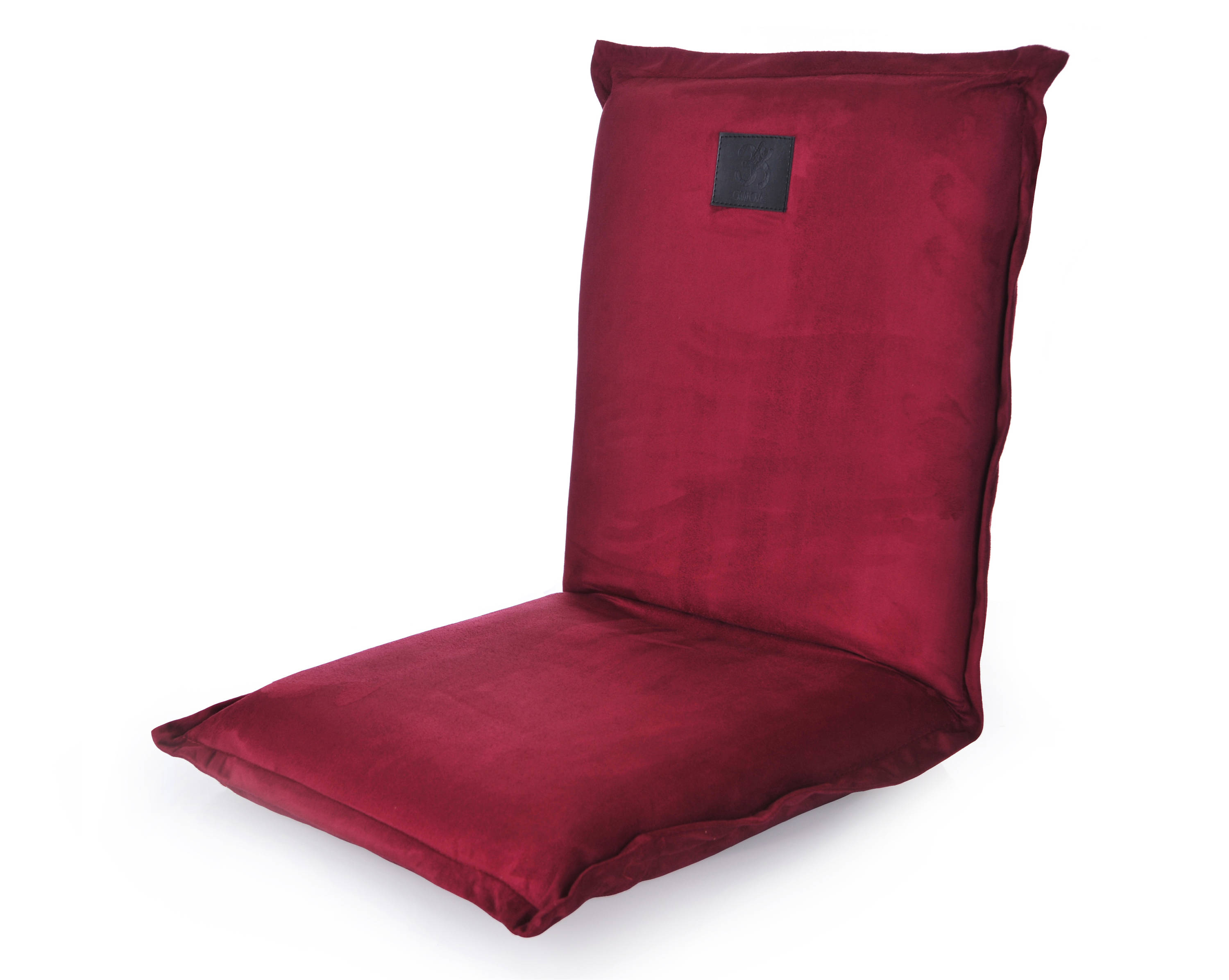 Omlove Maroon Red Suede Yoga Tation Reclining Floor Chair Comfortable Seat With Padded Lower Back Support