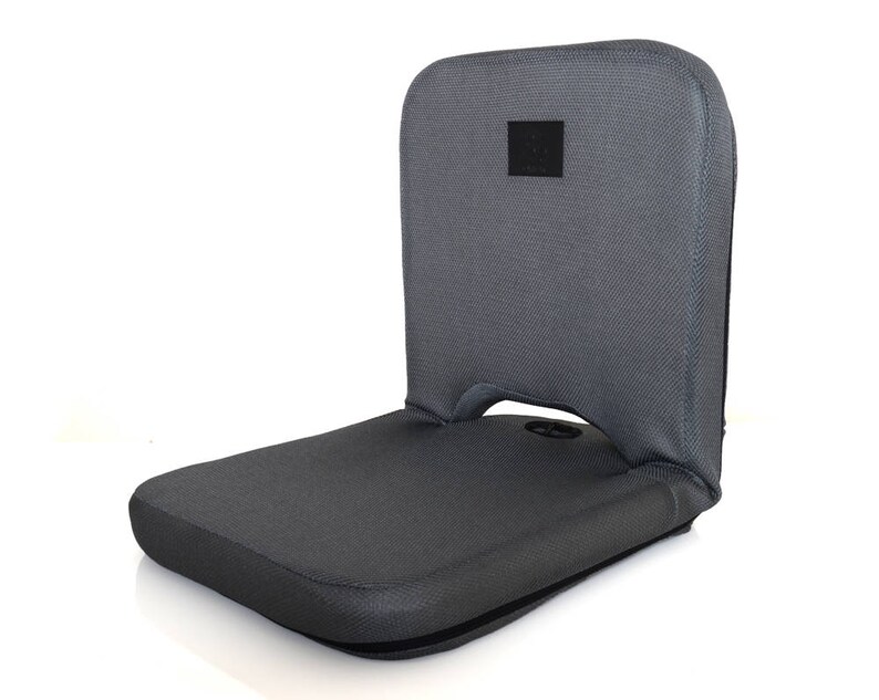 Omlove Prana Grey Yoga Tation Folding Reclining Floor Chair With Padded Lower Back Support