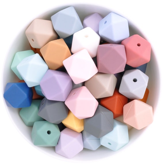 17mm Hexagon Silicone Beads | BPA Free | Wholesale Beads Australia