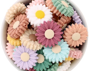 Daisy Flower Silicone Beads | BPA Free | Kids Crafts Australia