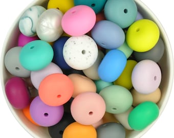 Mystery 100 Pack 22mm Abacus Silicone Bead  | BPA Free | Bulk Wholesale Silicone Beads Australia