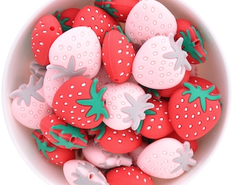 Strawberry Silicone Bead | BPA Free | Australia