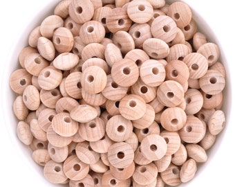Beech Hardwood Beads | 12mm Saucer Australia
