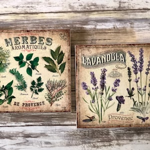 French Herb Signs, French kitchen decor, vintage French country decor, French herb wall art, French farmhouse decor, cottage herb decor