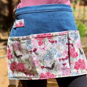 Butterfly Apron, Garden Apron, Garden Apron with Pockets, Gardening Gift, Gardening Apron for Women, Denim Garden Apron, Farmhouse Apron