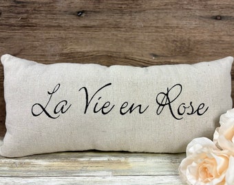La Vie en Rose Pillow: French Country Cottage Decor