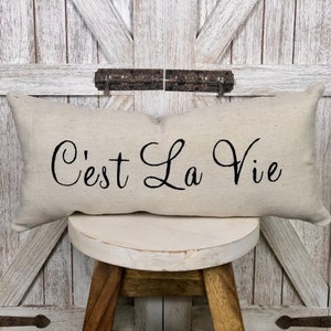 C'est La Vie Pillow, French Pillow, French Phrase Pillow, French Country Decor, French Farmhouse Decor, French Cottage Decor, French Decor