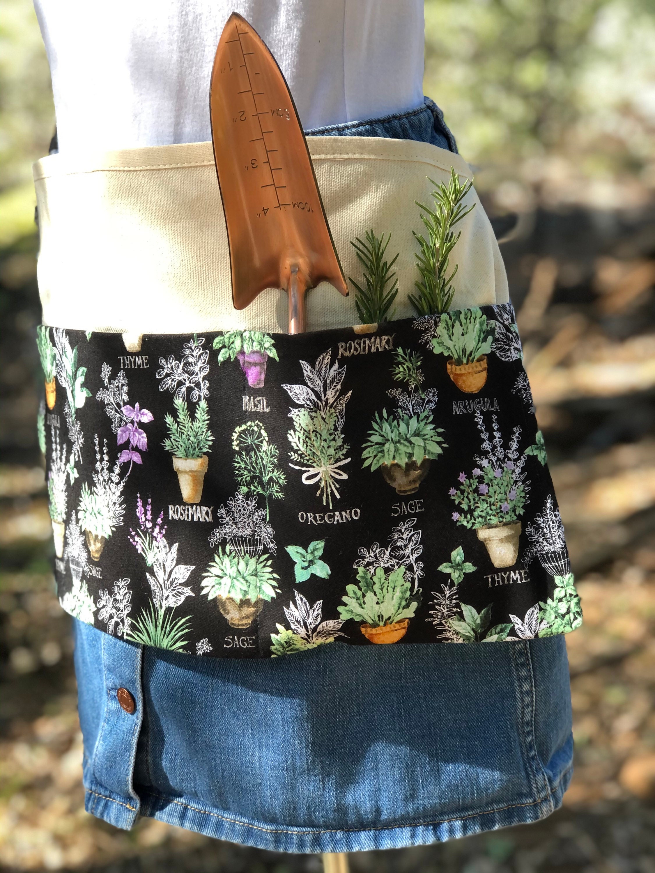 Herb Gardening Apron Garden Apron with Pockets Gardening Etsy