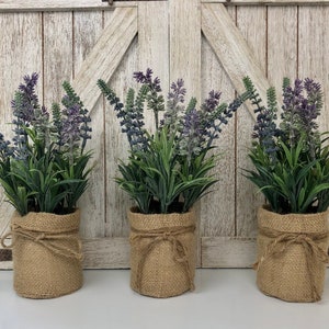 Set of 3 Lavender Bundle, Faux Lavender, French Country Decor, Vintage Style Decor, French Flower Decor, Rustic Country Decor, Vintage Decor