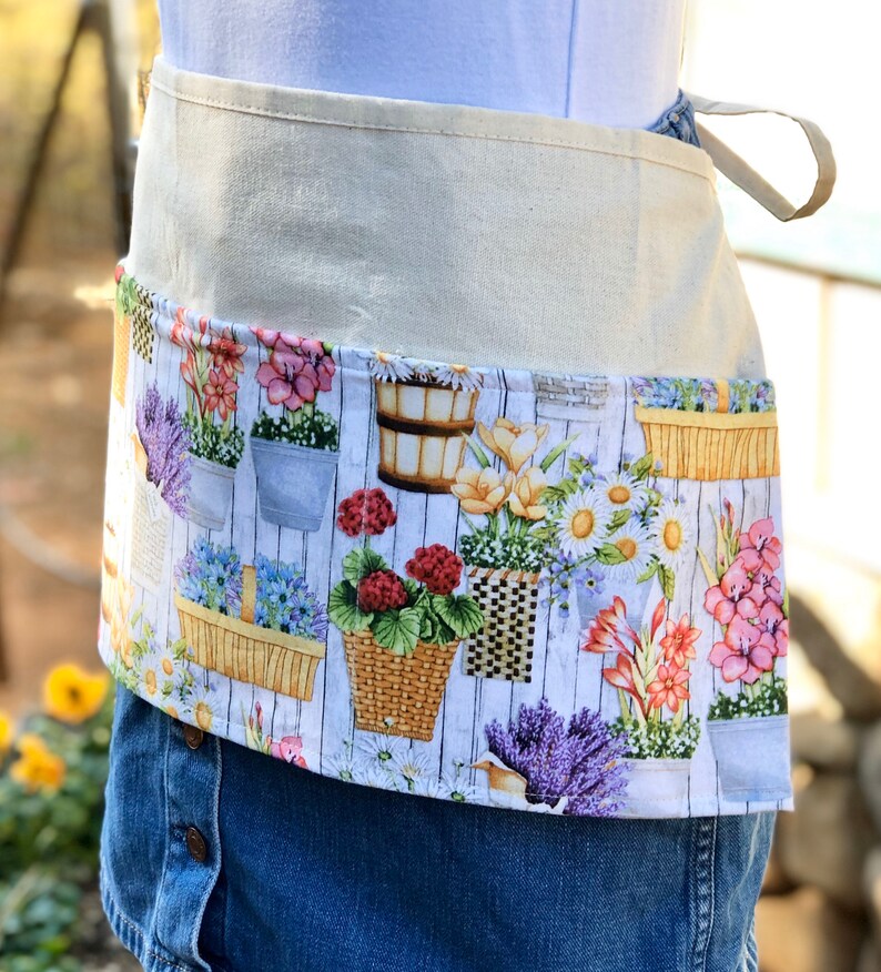 Floral Gardening Apron Garden Apron with pockets Garden Etsy